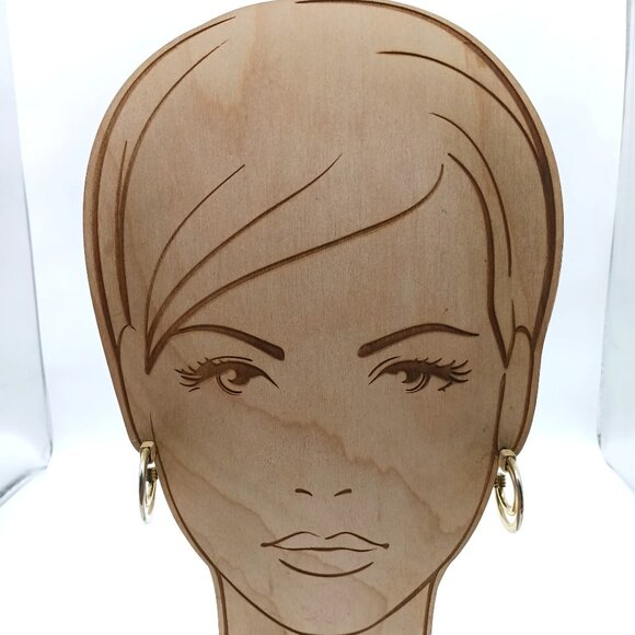 Vintage Gold-Tone Double Hoop Earrings - Picture 3 of 3